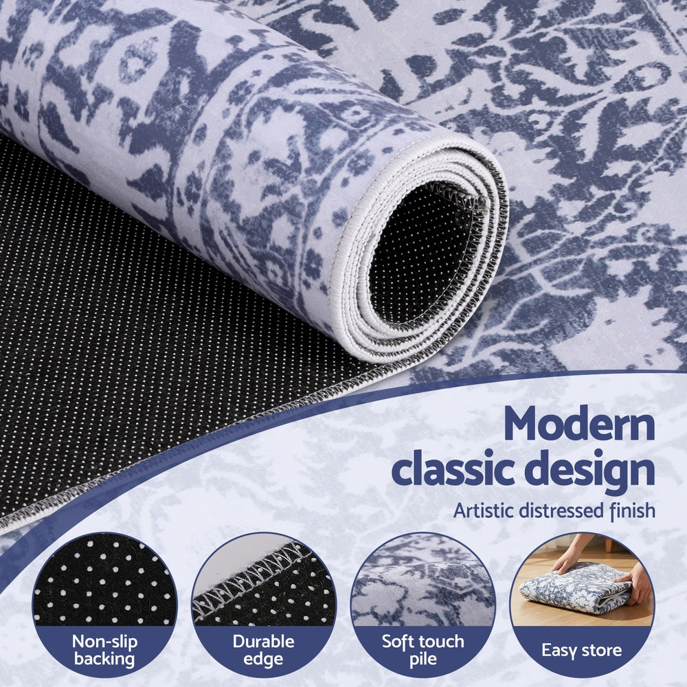 Artiss Hallway Runner Rug 80x180cm Soft Velvet Washable Modern Kitchen Mat - Image 6