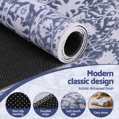 Artiss Hallway Runner Rug 80x180cm Soft Velvet Washable Modern Kitchen Mat - Image 6