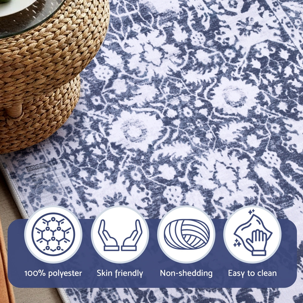 Artiss Hallway Runner Rug 80X300cm Soft Velvet Washable Modern Kitchen Mat - Image 7