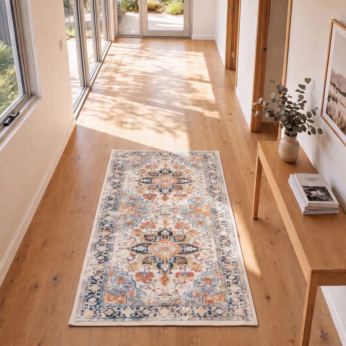 Artiss 60 x 120 cm Runner Rugs For Living Room No Heavy Rubber Crease-Free Foldable Design For Kitchen Entryway And Bedroom 100% Polyester Water-repellent Resistant Non-Shedding - Image 8