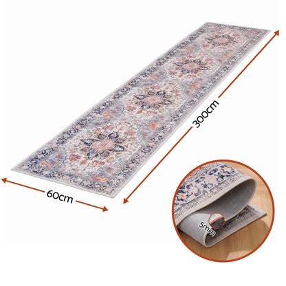 Artiss 60 x 300 cm Runner Rugs For Living Room No Heavy Rubber Crease-Free Foldable Design For Kitchen Entryway And Bedroom 100% Polyester Water-repellent Resistant Non-Shedding - Image 2