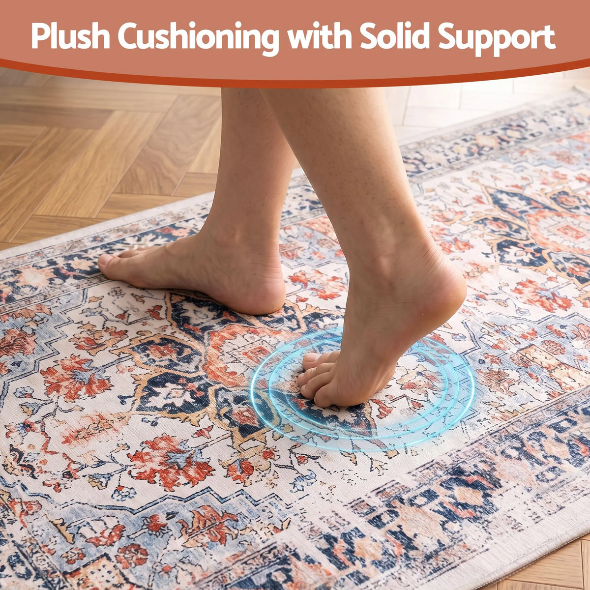 Artiss 60 x 300 cm Runner Rugs For Living Room No Heavy Rubber Crease-Free Foldable Design For Kitchen Entryway And Bedroom 100% Polyester Water-repellent Resistant Non-Shedding - Image 7