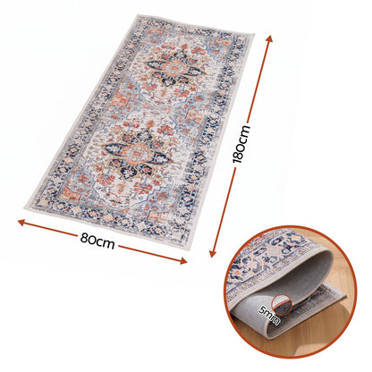 Artiss 80 x 180 cm Runner Rugs For Living Room No Heavy Rubber Crease-Free Foldable Design For Kitchen Entryway And Bedroom 100% Polyester Water-repellent Resistant Non-Shedding - Image 2