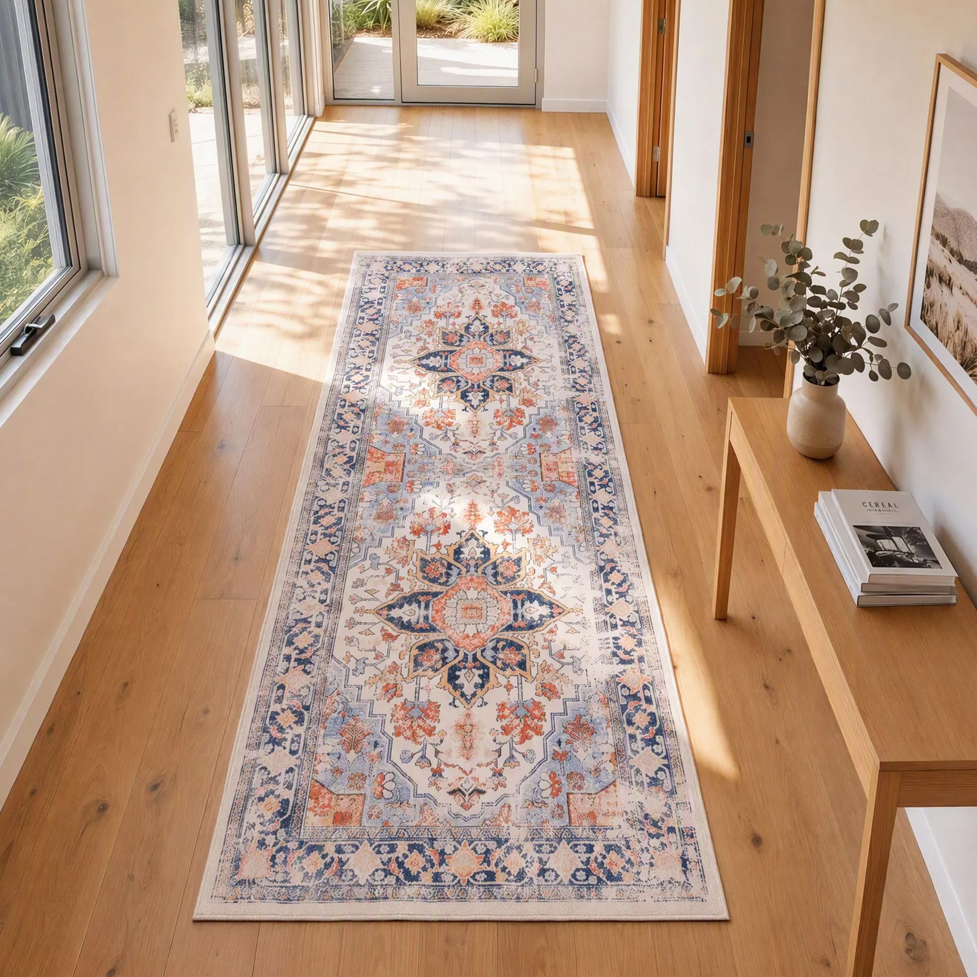 Artiss 80 x 180 cm Runner Rugs For Living Room No Heavy Rubber Crease-Free Foldable Design For Kitchen Entryway And Bedroom 100% Polyester Water-repellent Resistant Non-Shedding - Image 8