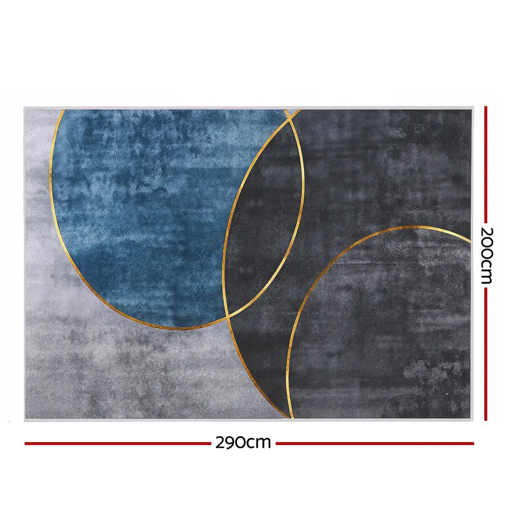 Artiss Washable Floor Rug 200X290cm Large Geometric Area Rug Modern Floor Carpet - Image 2