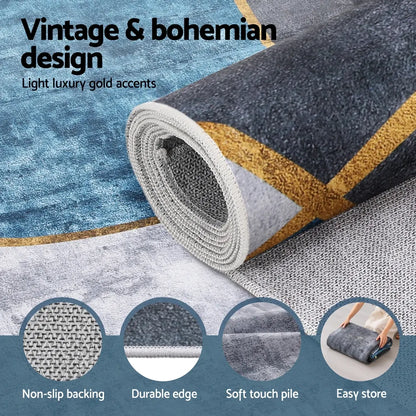 Artiss Washable Floor Rug 200X290cm Large Geometric Area Rug Modern Floor Carpet - Image 4