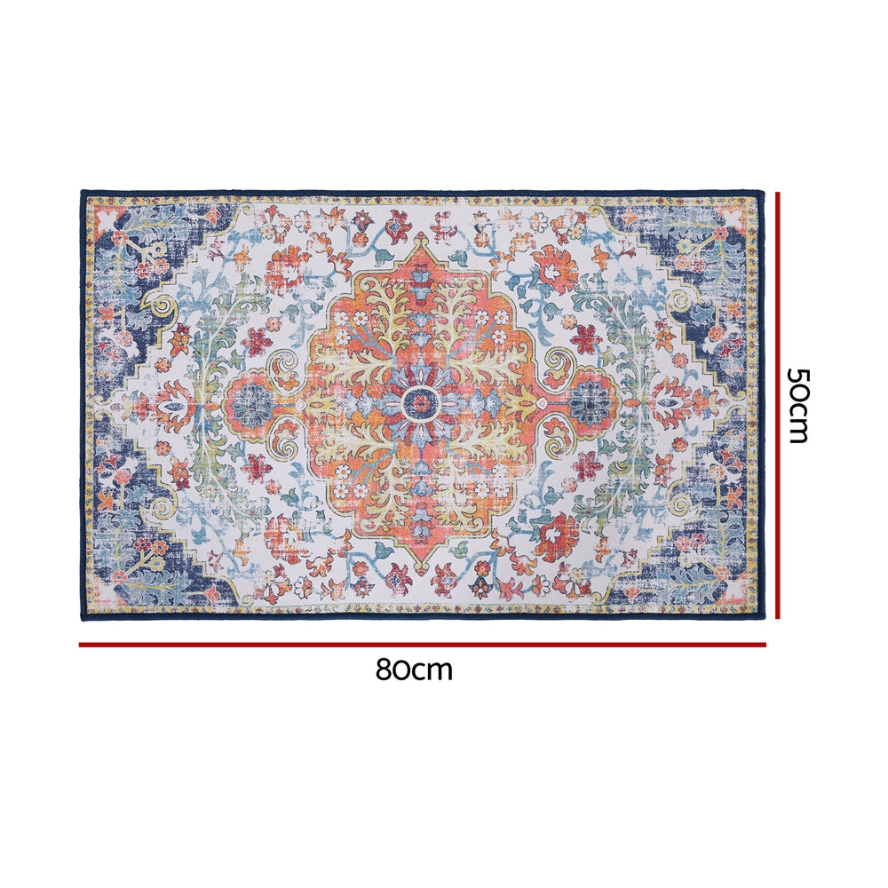 Artiss Floor Rug 50X80 Doormat Carpet Short Pile Non-Slip Entryway Mat Bohemian - Image 2