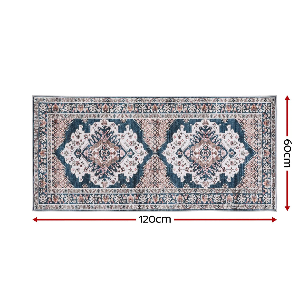 Artiss 60 x 120 cm Washable Runner Area Rug No Hard Glue Quilt-Like Soft for Home Decor, 0.5cm Ultra-Thin Pet Friendly Bohemian Medallion Bedroom Carpet - Image 2