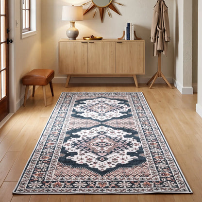 Artiss 60 x 120 cm Washable Runner Area Rug No Hard Glue Quilt-Like Soft for Home Decor, 0.5cm Ultra-Thin Pet Friendly Bohemian Medallion Bedroom Carpet - Image 8