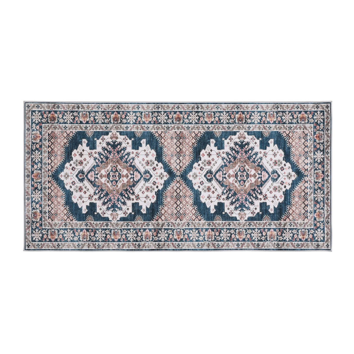 Artiss 60 x 120 cm Washable Runner Area Rug No Hard Glue Quilt-Like Soft for Home Decor, 0.5cm Ultra-Thin Pet Friendly Bohemian Medallion Bedroom Carpet - Image 9