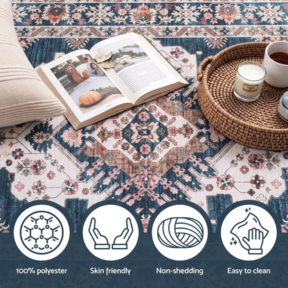 Artiss 60 x 300 cm Washable Runner Area Rug No Hard Glue Quilt-Like Soft for Home Decor, 0.5cm Ultra-Thin Pet Friendly Bohemian Medallion Bedroom Carpet - Image 3