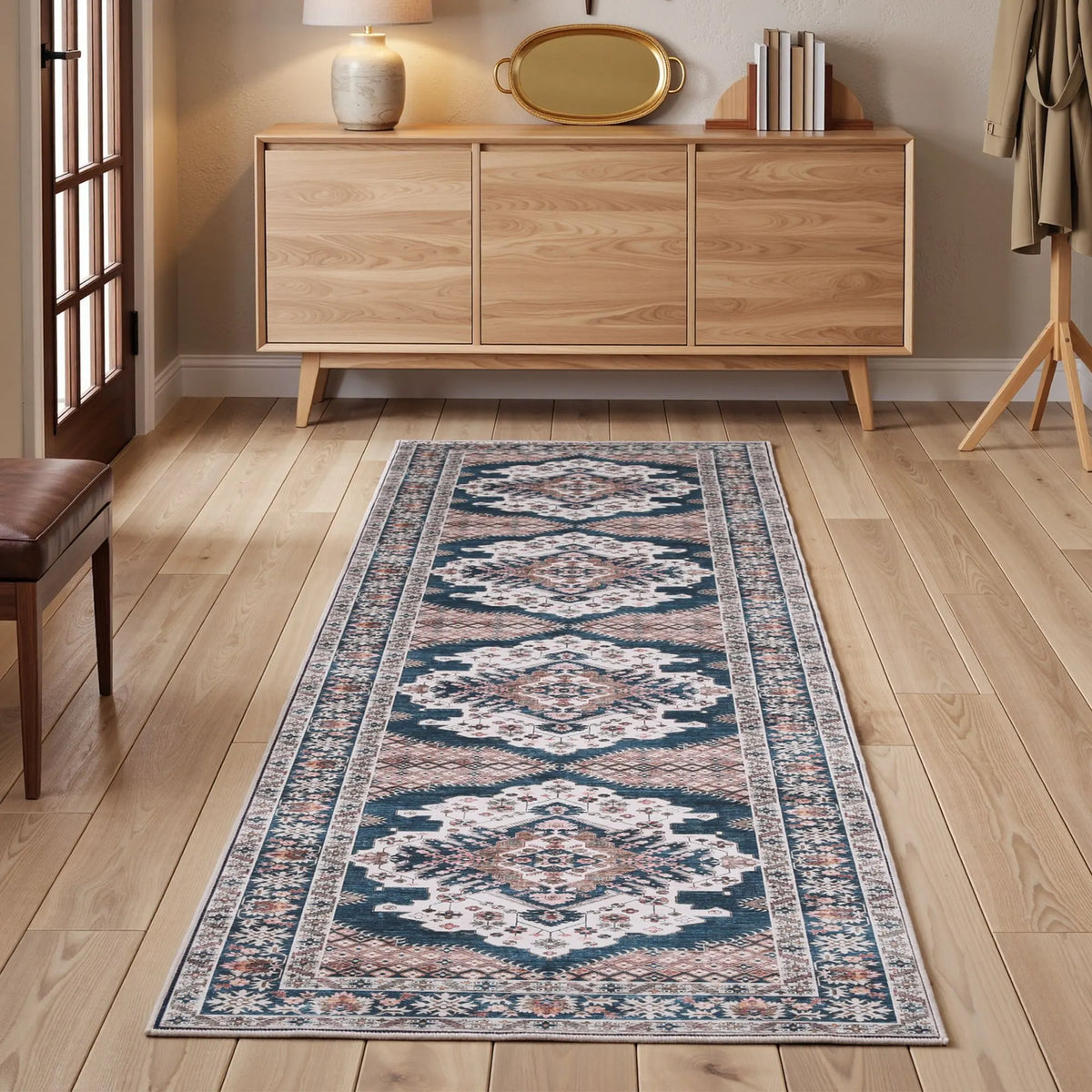 Artiss 60 x 300 cm Washable Runner Area Rug No Hard Glue Quilt-Like Soft for Home Decor, 0.5cm Ultra-Thin Pet Friendly Bohemian Medallion Bedroom Carpet - Image 7