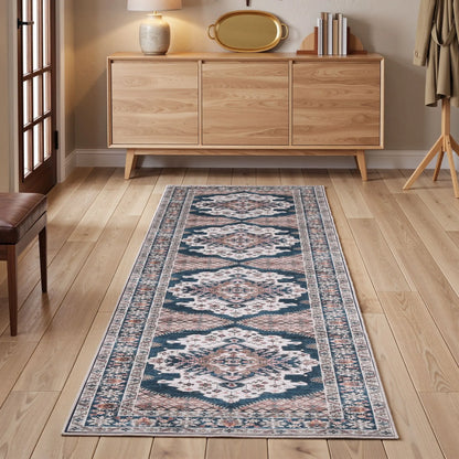 Artiss 60 x 300 cm Washable Runner Area Rug No Hard Glue Quilt-Like Soft for Home Decor, 0.5cm Ultra-Thin Pet Friendly Bohemian Medallion Bedroom Carpet - Image 7
