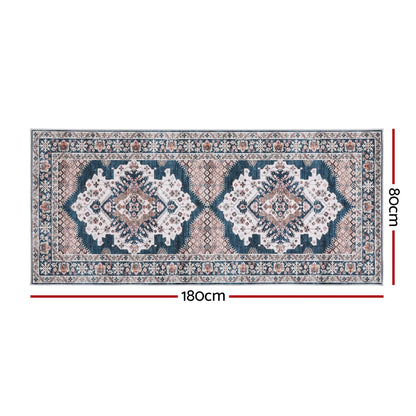 Artiss 80 x 180 cm Washable Runner Area Rug No Hard Glue Quilt-Like Soft for Home Decor, 0.5cm Ultra-Thin Pet Friendly Bohemian Medallion Bedroom Carpet - Image 2