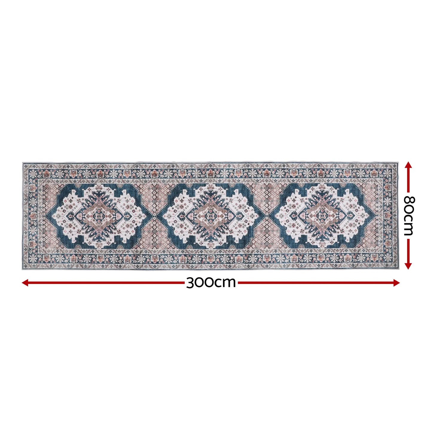 Artiss 80 x 300 cm Washable Runner Area Rug No Hard Glue Quilt-Like Soft for Home Decor, 0.5cm Ultra-Thin Pet Friendly Bohemian Medallion Bedroom Carpet - Image 2