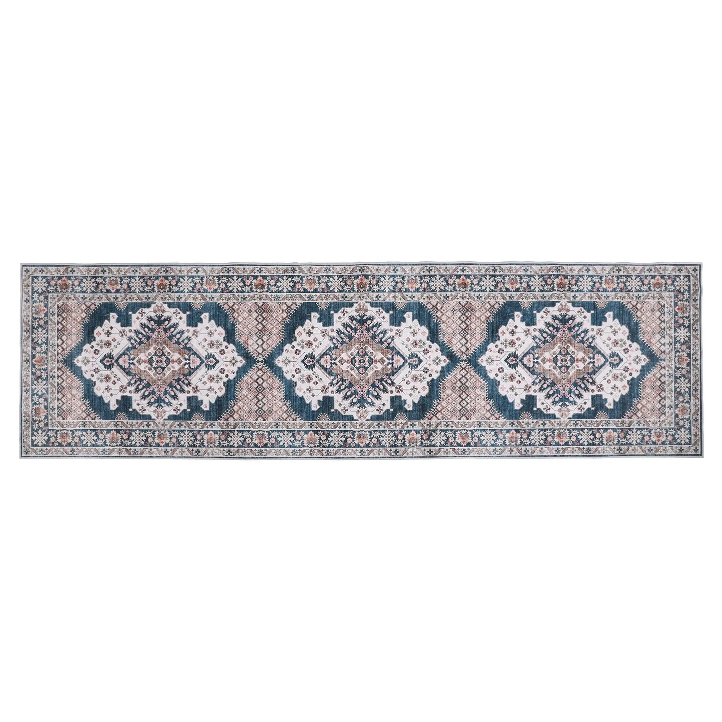 Artiss 80 x 300 cm Washable Runner Area Rug No Hard Glue Quilt-Like Soft for Home Decor, 0.5cm Ultra-Thin Pet Friendly Bohemian Medallion Bedroom Carpet - Image 9