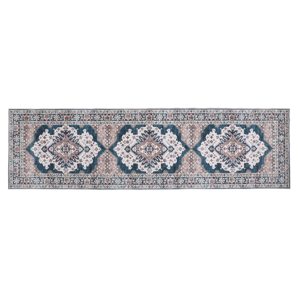 Artiss 80 x 300 cm Washable Runner Area Rug No Hard Glue Quilt-Like Soft for Home Decor, 0.5cm Ultra-Thin Pet Friendly Bohemian Medallion Bedroom Carpet - Image 9