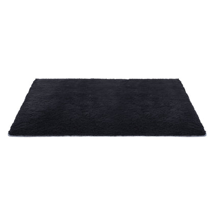 Artiss Floor Rug 160x230cm Plush Area Shaggy Rug Living Room Bedroom Carpet Black - Image 3