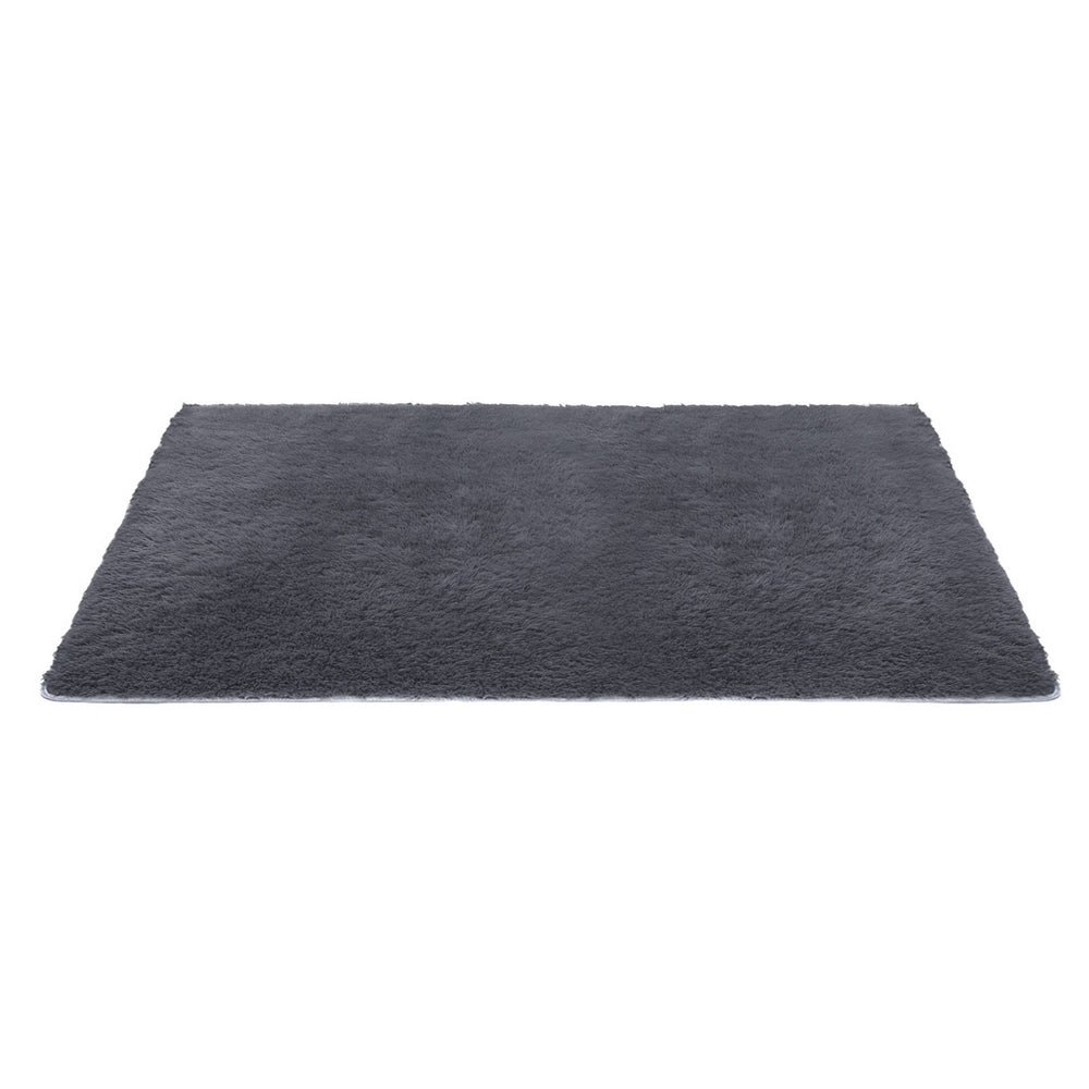 Artiss Floor Rug 160x230cm Plush Area Shaggy Rug Living Room Bedroom Carpet Grey - Image 3