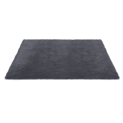 Artiss Floor Rug 200x230cm Plush Area Shaggy Rug Living Room Bedroom Carpet Grey - Image 3