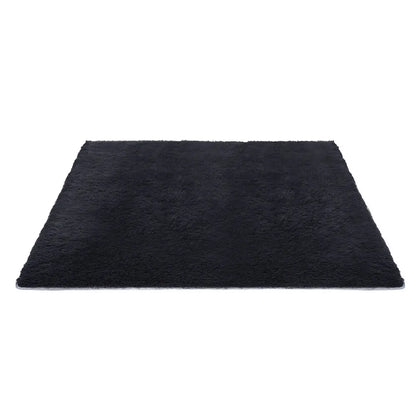 Artiss Floor Rug 200x290cm Plush Area Shaggy Rug Living Room Bedroom Carpet Black - Image 3