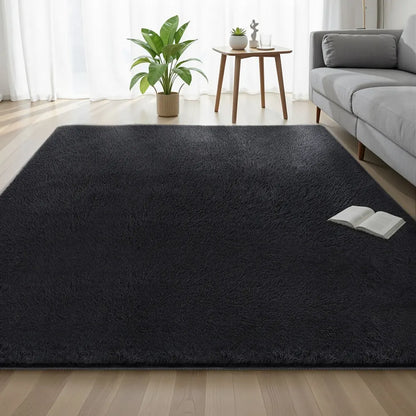 Artiss Floor Rug 200x290cm Plush Area Shaggy Rug Living Room Bedroom Carpet Black - Image 7