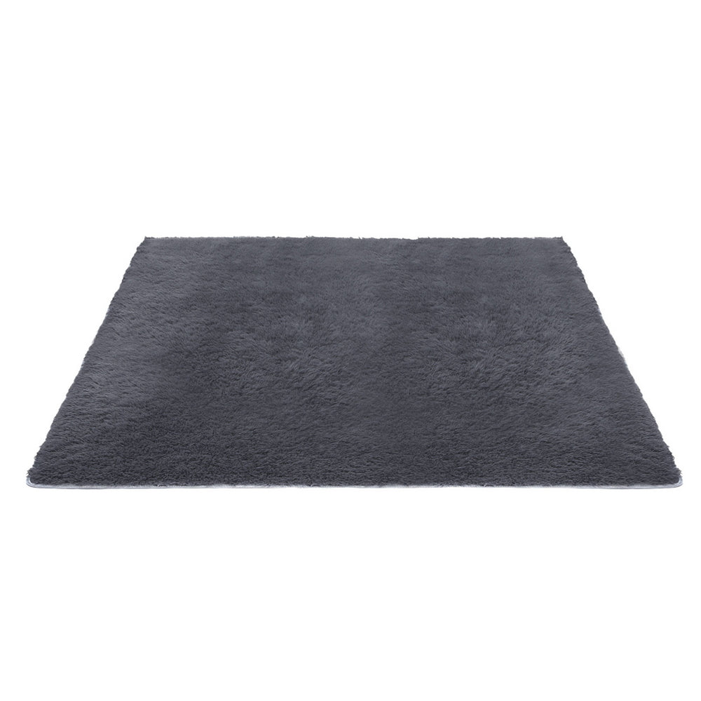Artiss Floor Rug 200x290cm Plush Area Shaggy Rug Living Room Bedroom Carpet Grey - Image 3