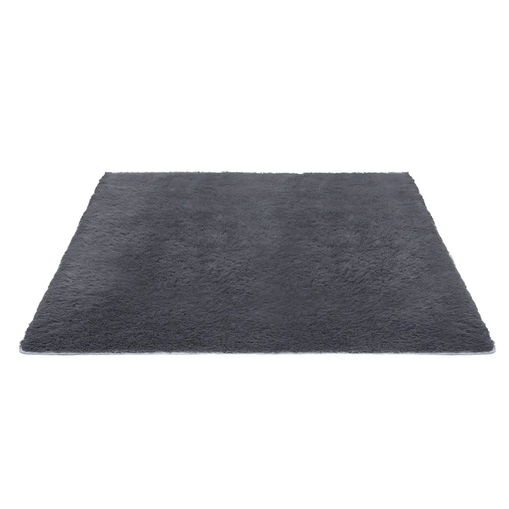 Artiss Floor Rug 200x290cm Plush Area Shaggy Rug Living Room Bedroom Carpet Grey - Image 3