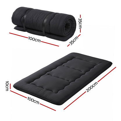 Giselle Bedding 10cm Japanese Floor Mattress Foldable Futon Mattress Washable Cover Straps - Image 3