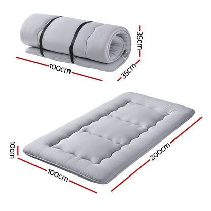 Giselle Bedding 10cm Japanese Floor Mattress Foldable Futon Mattress Washable Cover Straps - Image 3
