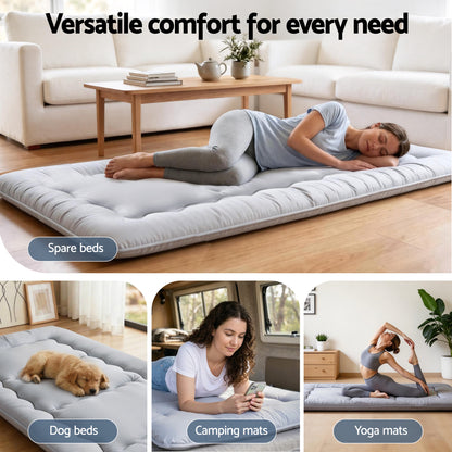 Giselle Bedding 10cm Japanese Floor Mattress Foldable Futon Mattress Washable Cover Straps - Image 9