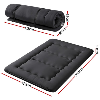 Giselle Bedding 10cm Japanese Floor Mattress Foldable Futon Mattress Washable Cover Straps - Image 3