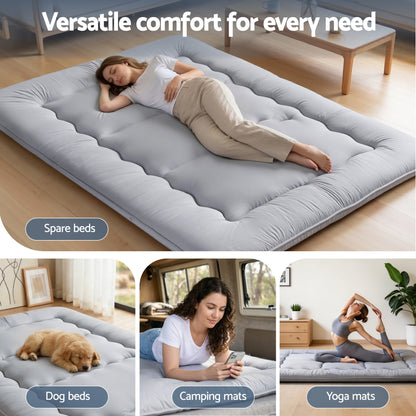 Giselle Bedding 10cm Japanese Floor Mattress Foldable Futon Mattress Washable Cover Straps - Image 9