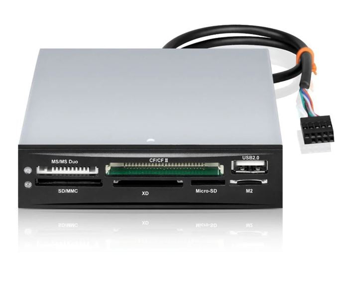 Astrotek 3.5' Internal Card Reader Black All In One USB2.0 Hub CF MS SD Flash Memory Card - USB,...