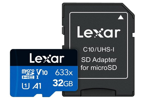 Lexar High-Performance 633x 32GB microSDHC™/ microSDXC™ UHS-I Card BLUE Series without adaptor in...
