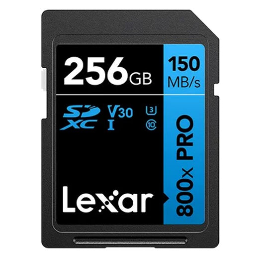 Lexar High-Performance 800x PRO 256GB SDHC™/SDXC™ UHS-I Card BLUE Series speeds of up to 150MB/s1...