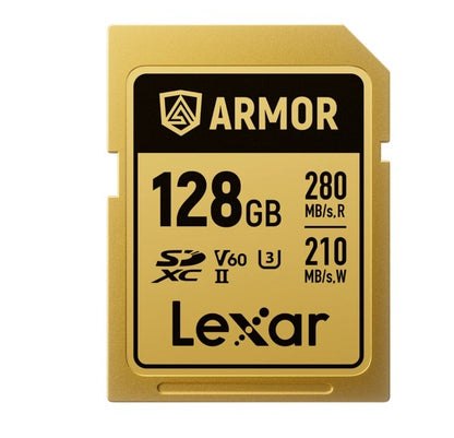 Lexar Professional ARMOR GOLD 128GB SDXC™ UHS-II Card up to 280MB/s read, up to 210MB/s write, St...
