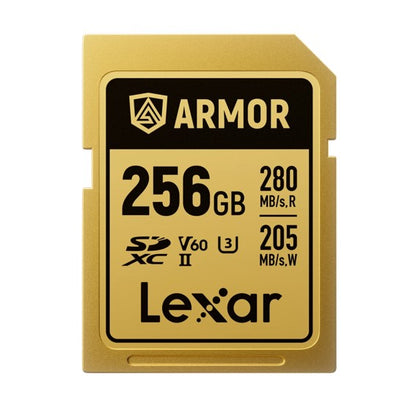 Lexar Professional ARMOR GOLD 256GB SDXC™ UHS-II Card  up to 280MB/s read, up to 205MB/s write, S...