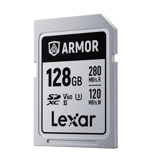 Lexar Professional ARMOR SILVER PRO 128GB SDXC™ UHS-II Card up to 280MB/s read, up to 120MB/s wri...