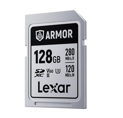 Lexar Professional ARMOR SILVER PRO 128GB SDXC™ UHS-II Card up to 280MB/s read, up to 120MB/s wri...