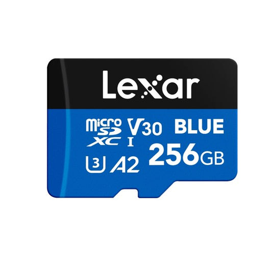 Lexar BLUE microSDXC™ UHS-I Card  256GB - C10,  A2, UHS-I(U3), V30, up to 160MB/s read Vibration...