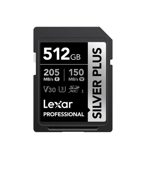 Lexar Professional SILVER PLUS 512GB SDXC™ UHS-I Card  speeds of up to 205MB/s and 150MB/s and su...