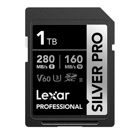 Lexar Professional SILVER PRO 1TB SDXC™ UHS-II Card 1TB—C10,  UHS-II(U3), V60,  Silver Pro, up to...