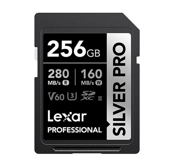 Lexar Professional SILVER PRO 256GB SDXC™ UHS-II Card 256GB—C10,  UHS-II(U3), V60, Silver Pro,  u...