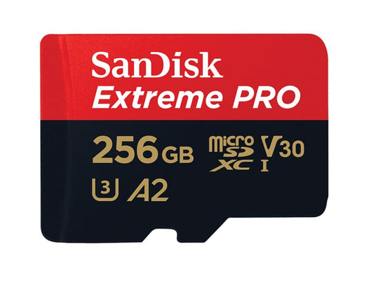 SanDisk Extreme Pro 256GB microSD SDXC SDXC UHS-I 200MB/s 140MB/s V30 U3 A2 4K UHD Shock temperat...