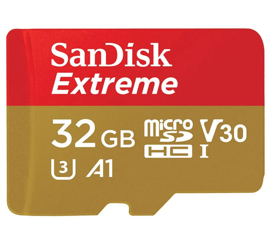 SanDisk Extreme 32GB microSD SDHC V30 U3 C10 A1 UHS-1 100MB/s R 60MB/s W 4x6 SD Adaptor Android S...