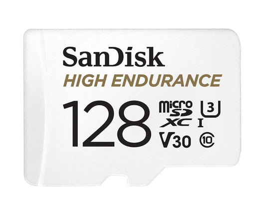 SanDisk High Endurance 128GB microSD 100MB/s 40MB/s 10K hrs 4K UHD C10 U3 V30 -40°C to 85°C Heat...