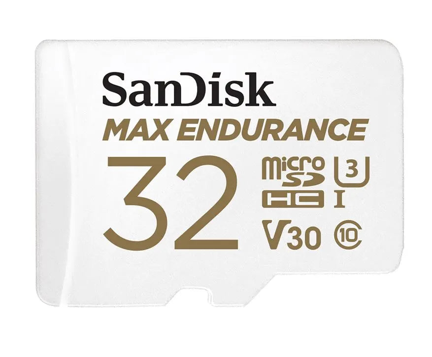 SanDisk Max Endurance 32GB microSD 100MB/s 40MB/s 20K hrs 4K UHD C10 U3 V30 -40°C to 85°C Heat Fr...
