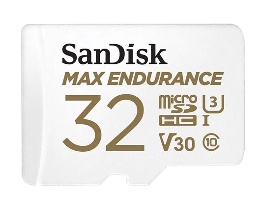 SanDisk Max Endurance 32GB microSD 100MB/s 40MB/s 20K hrs 4K UHD C10 U3 V30 -40°C to 85°C Heat Fr...
