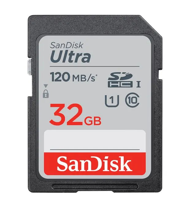 (LS) SanDisk Ultra 32GB SDHC SDXC UHS-I Memory Card 120MB/s Full HD Class 10 Speed Shock Proof Te...